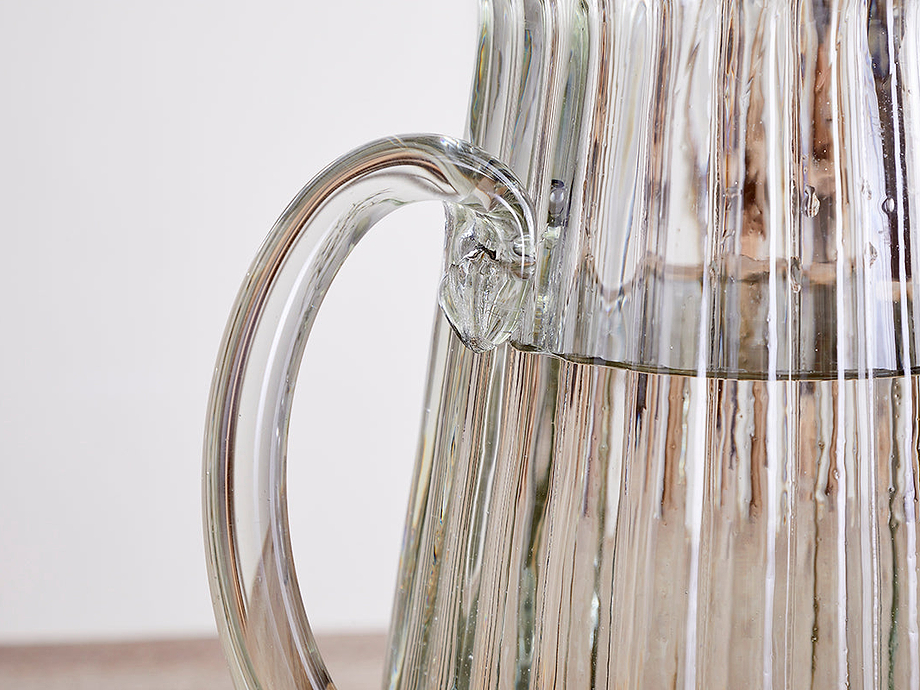 Minati Ribbed Glass Jug - Clear