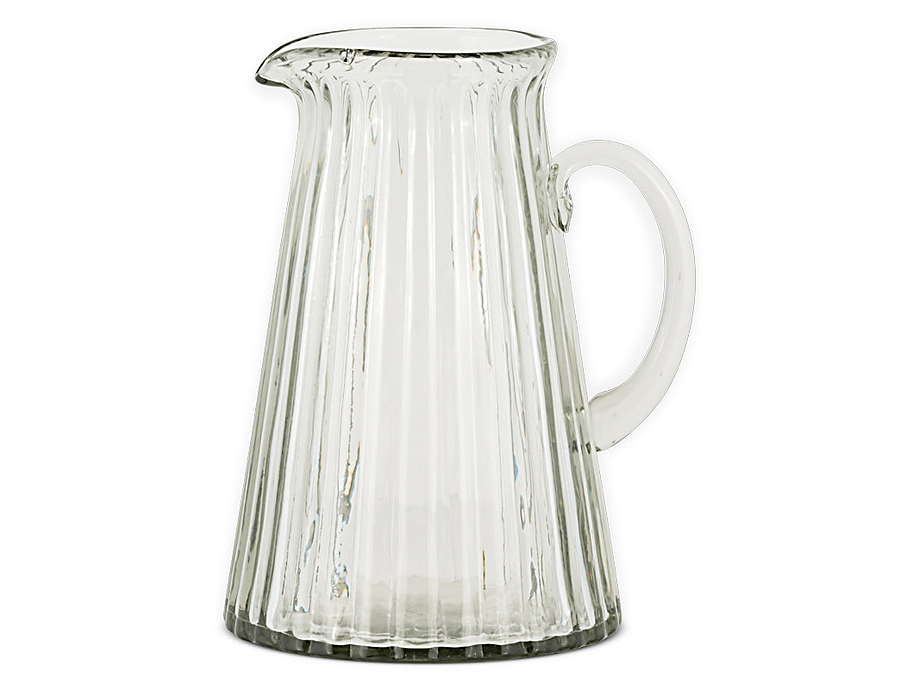 Minati Ribbed Glass Jug - Clear