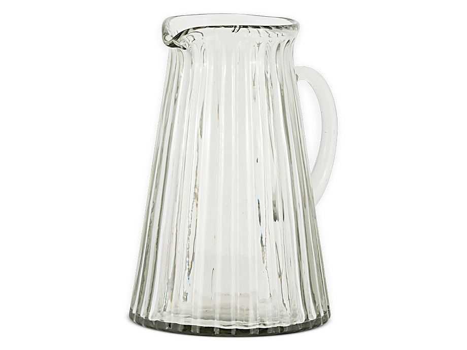 Minati Ribbed Glass Jug - Clear
