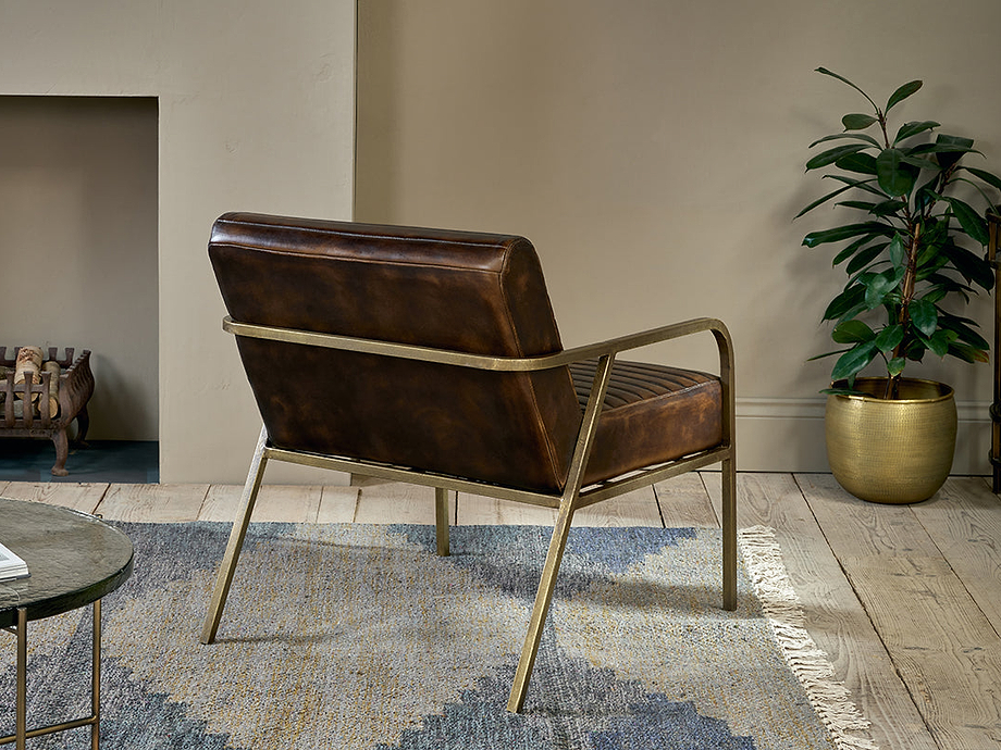 Mirai Ribbed Leather Armchair