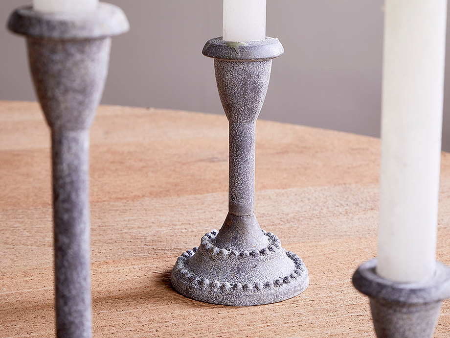 Moremi Candle Holders - Aged Zinc - (Set of 3)