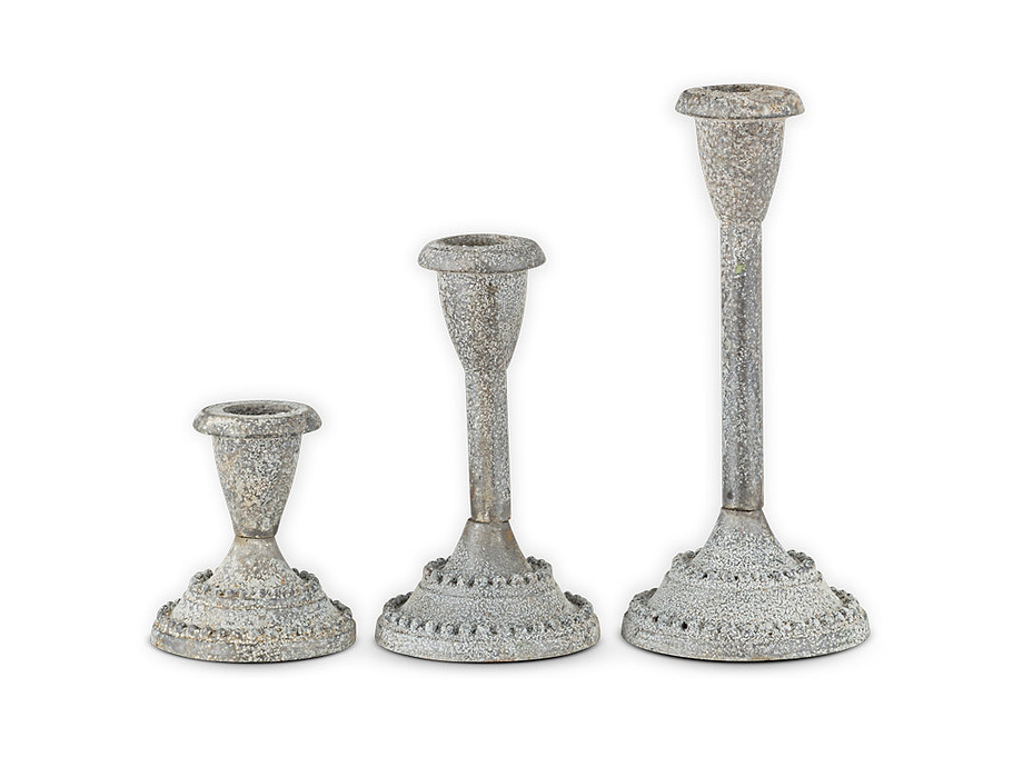 Moremi Candle Holders - Aged Zinc - (Set of 3)