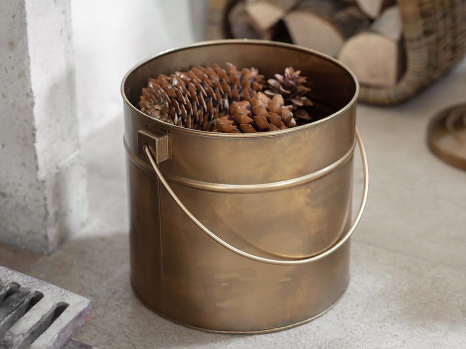 Mosat Iron Fireside Bucket - Antique Brass