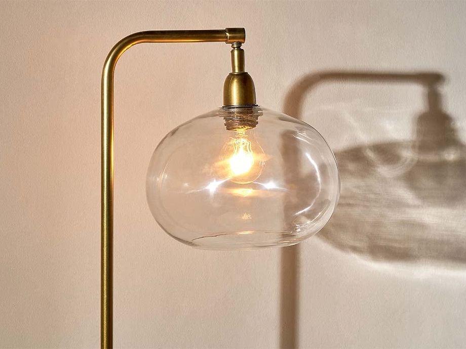 Mulia Recycled Glass Floor Lamp - Antique Brass