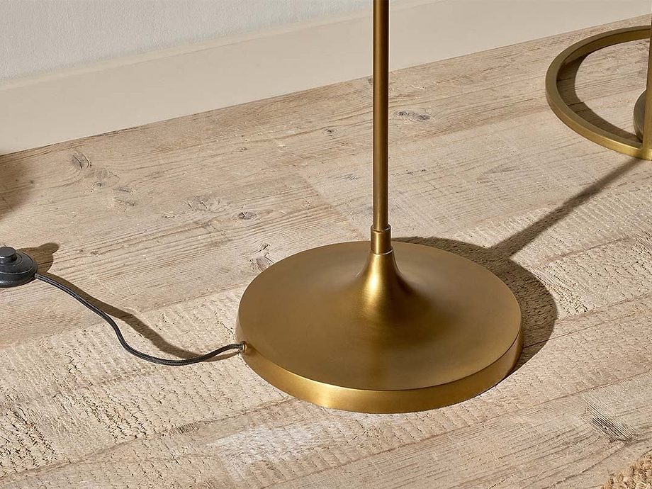 Mulia Recycled Glass Floor Lamp - Antique Brass