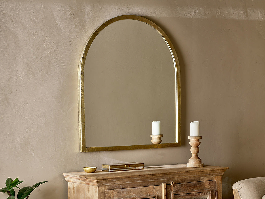 Murwara Arch Mirror - Antique Brass