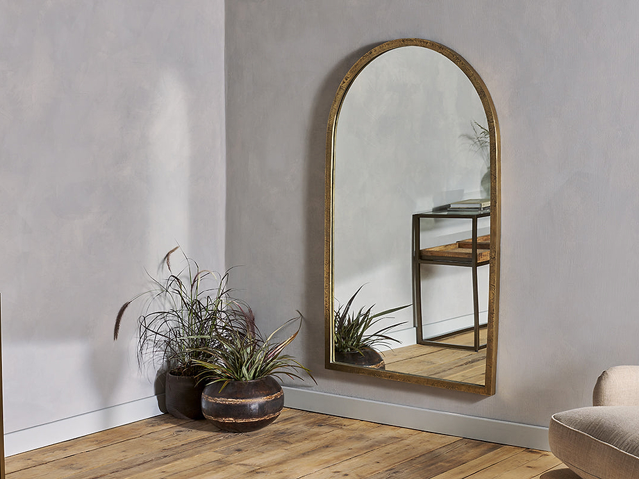 Murwara Full Length Arched Mirror - Antique Brass