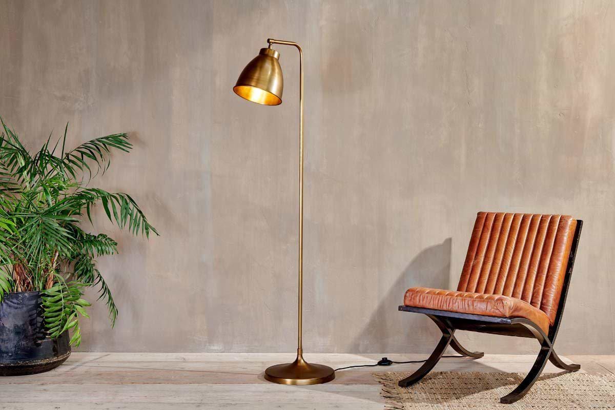 Muturi Floor Lamp Antique Brass