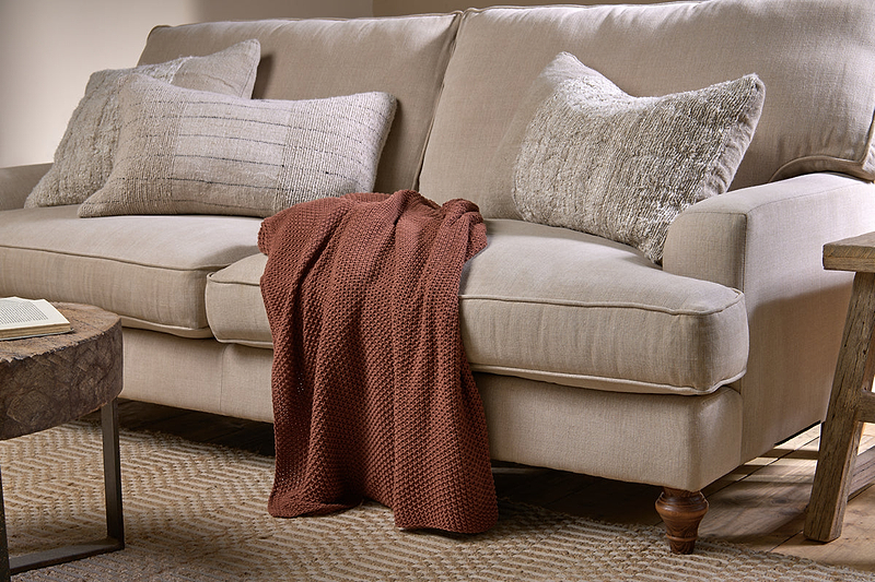 Nahan Moss Stitch Cotton Throw - Rust