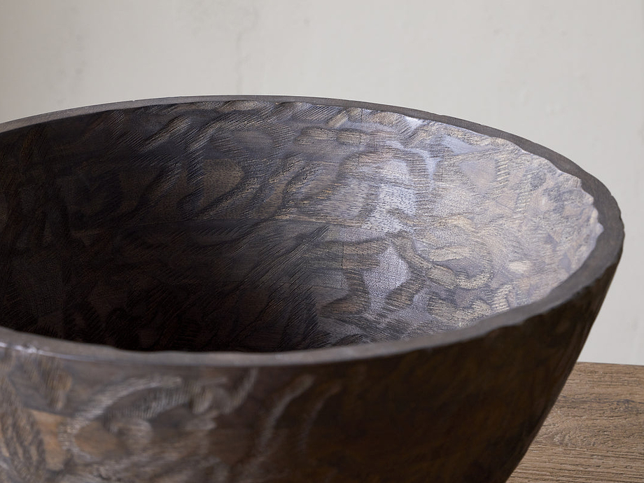 Nyati Wooden Serving Bowl - Dark Brown - Large