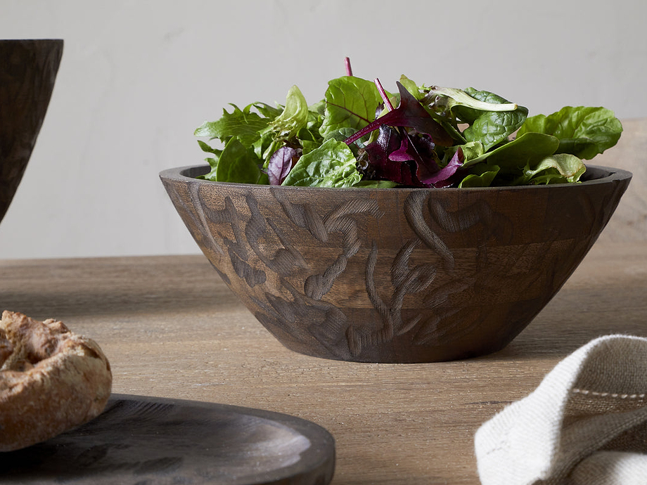 Nyati Wooden Serving Bowl - Dark Brown - Small