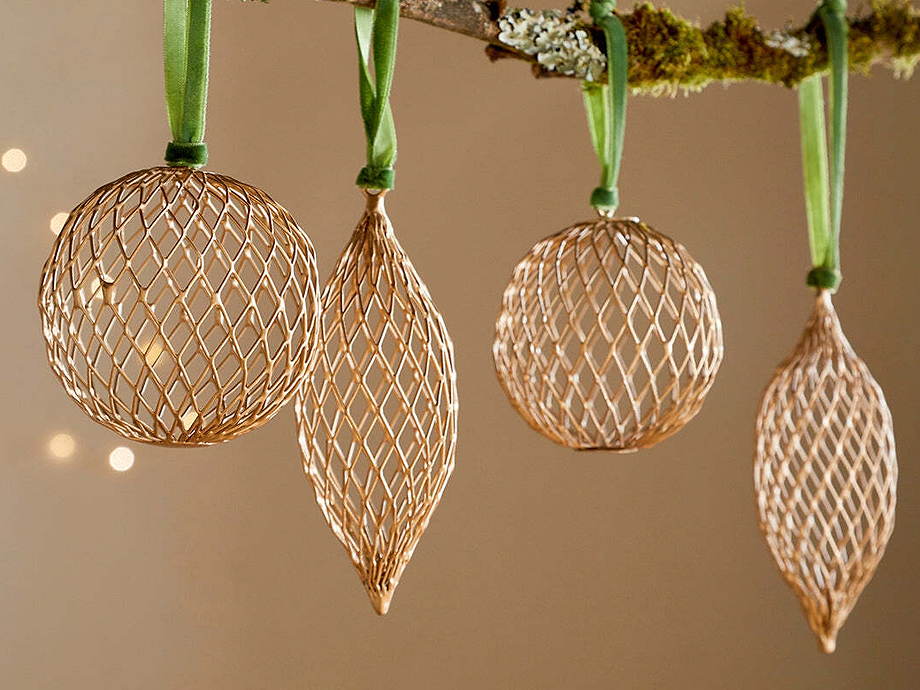 Nirav Wire Baubles - Brass (Set of 4)