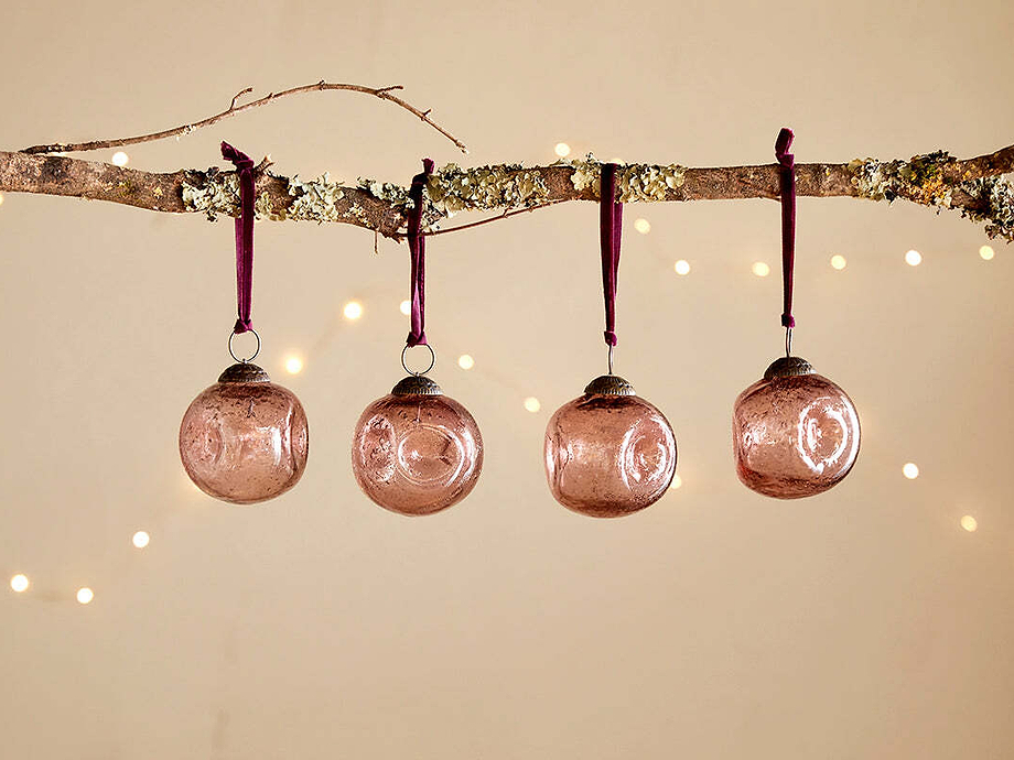 Nishan Pinched Baubles - Copper (Set of 4)