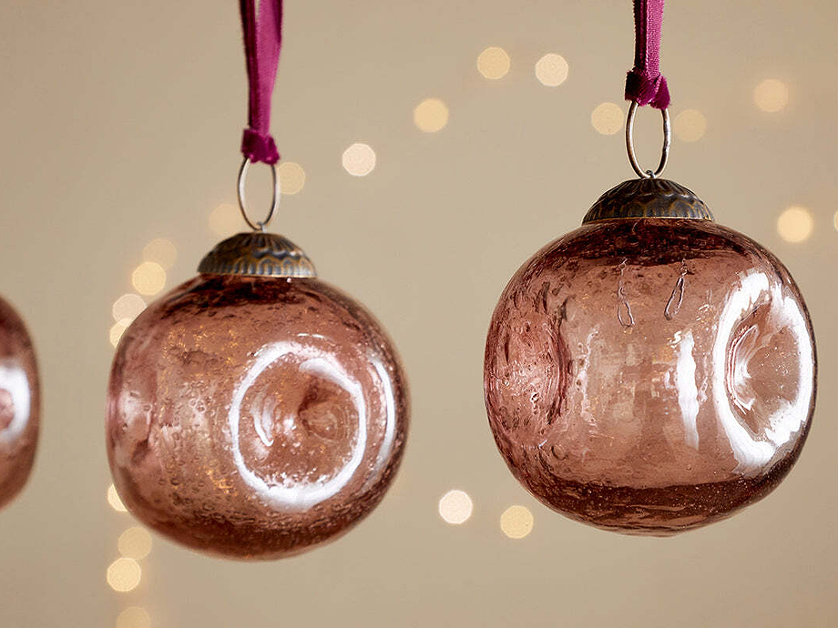 Nishan Pinched Baubles - Copper (Set of 4)