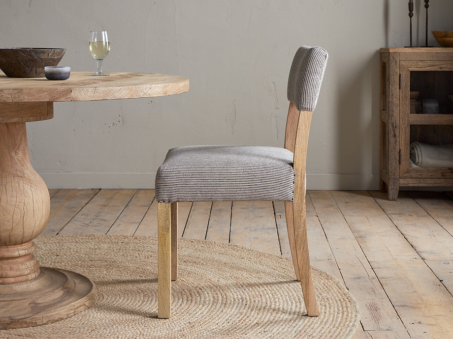 Nadeeka Linen Upholstered Dining Chair - Soft Grey