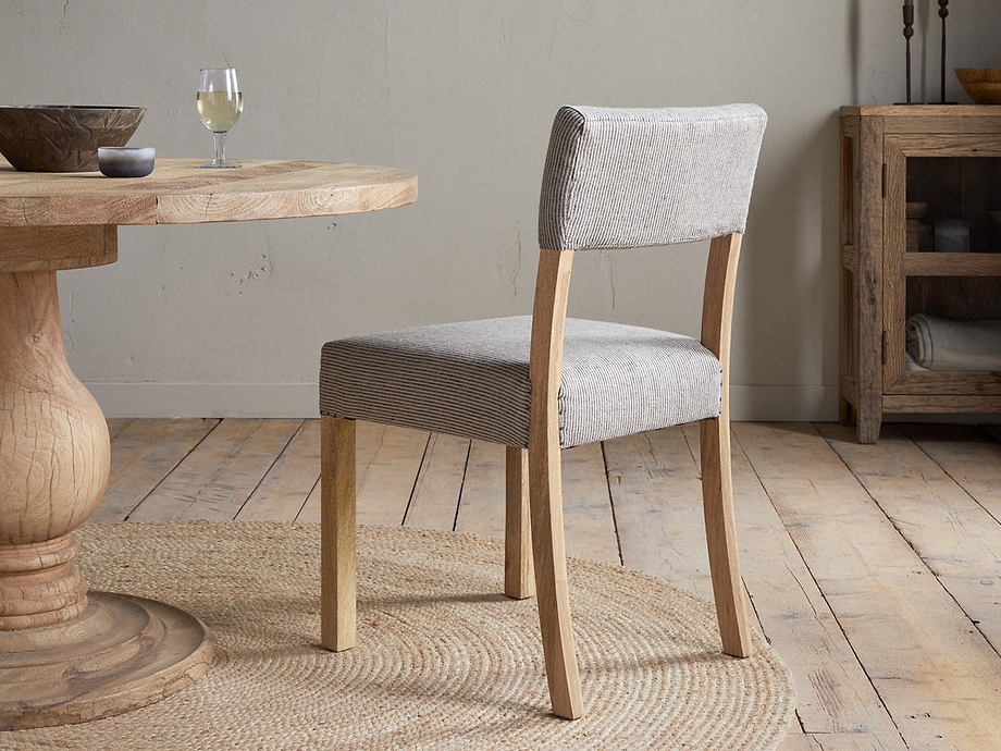 Nadeeka Linen Upholstered Dining Chair - Soft Grey