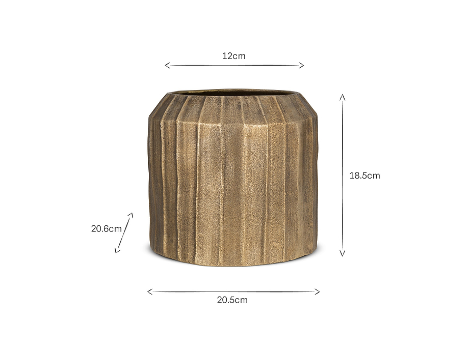 Nabara Cast Aluminium Planter - Antique Brass