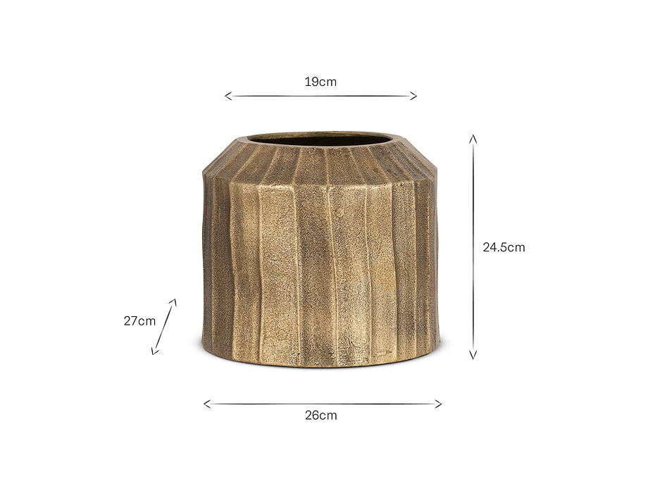 Nabara Cast Aluminium Planter - Antique Brass