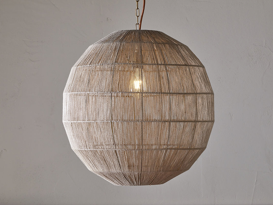 Nilaveli Woven Jute Sphere Pendant - Natural