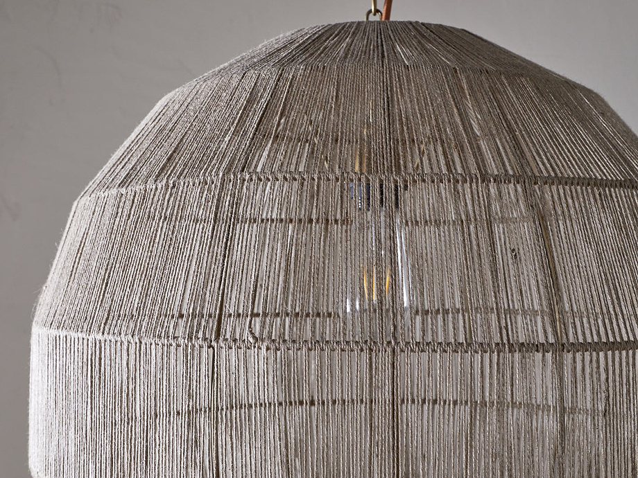 Nilaveli Woven Jute Sphere Pendant - Natural