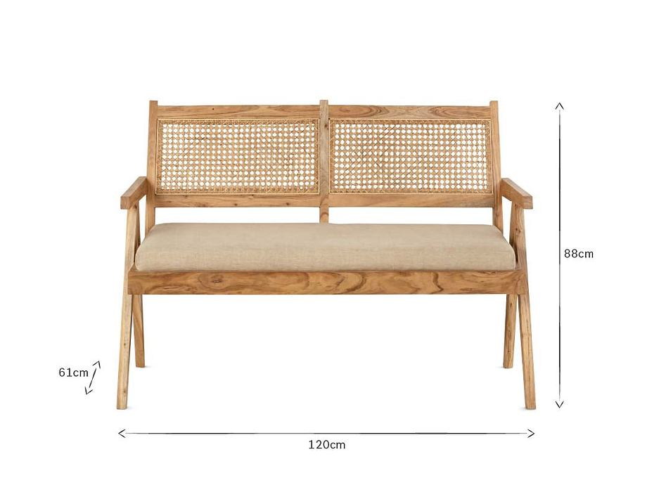 Nalrina acacia and cane sofa