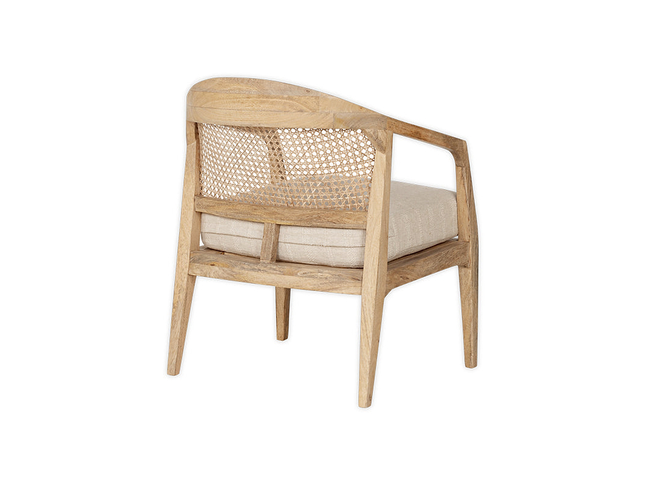 Nabhi Mango Wood & Cane Occasional Chair - Natural