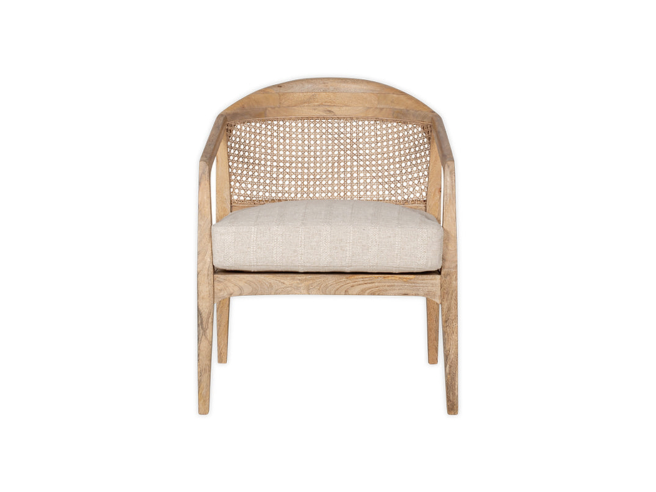 Nabhi Mango Wood & Cane Occasional Chair - Natural