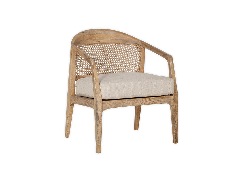 Nabhi Mango Wood & Cane Occasional Chair - Natural