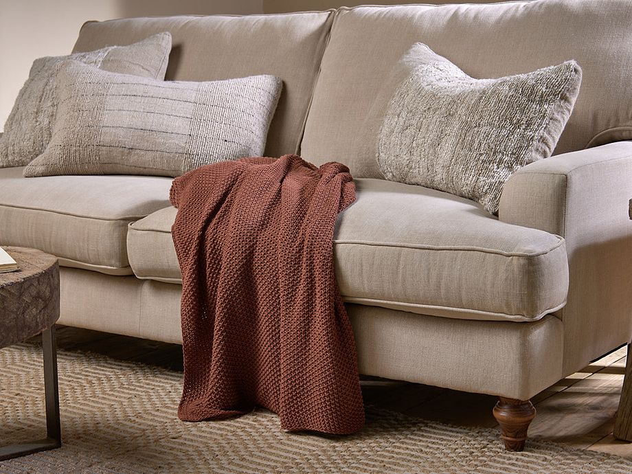 Nahan Moss Stitch Cotton Throw - Rust