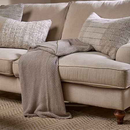 Nahan Moss Stitch Cotton Throw - Stone-nkuku