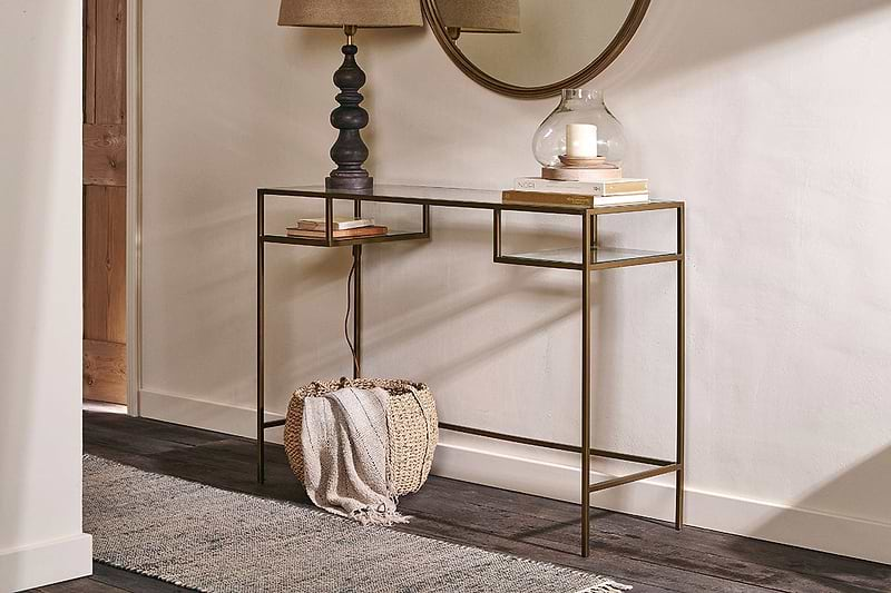 Nakuru Iron & Glass Console Table- nkuku