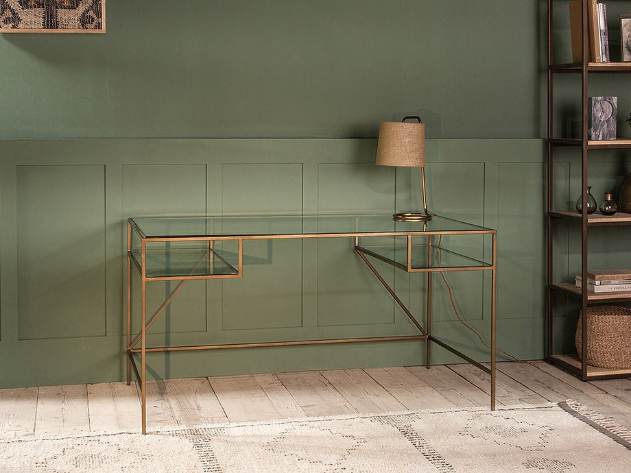 Nakuru Iron & Glass Desk