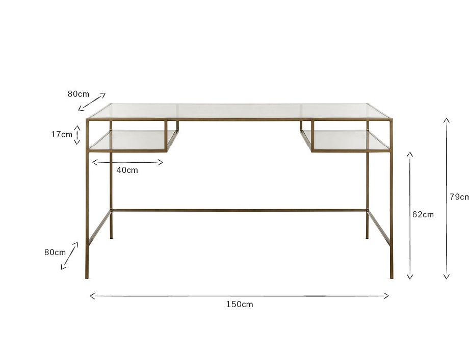 Nakuru Iron & Glass Desk