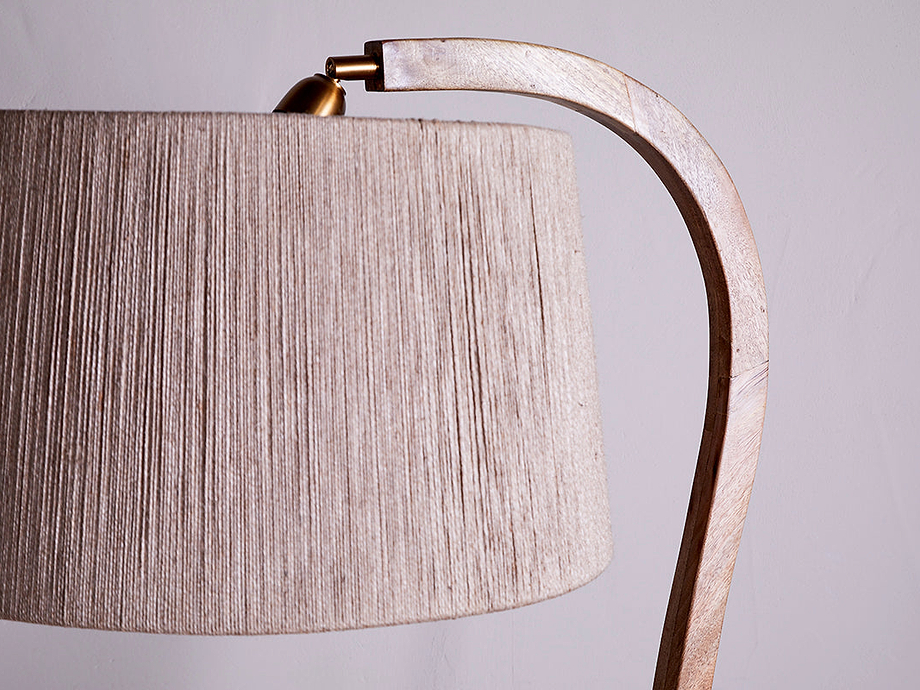 Namira Mango Wood Floor Lamp - Natural