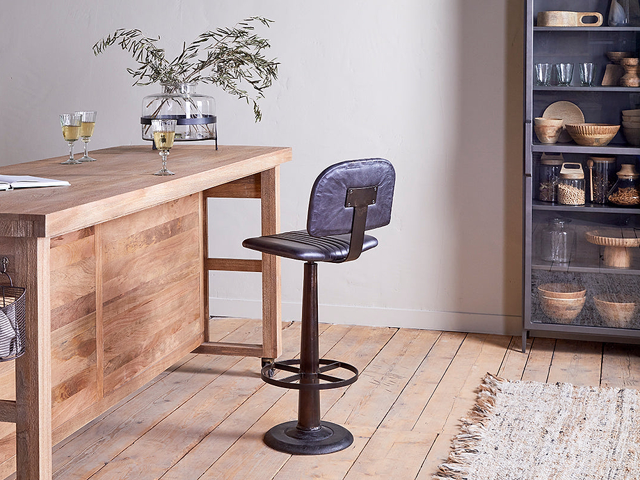 Narwana Bar Chair - Aged Black