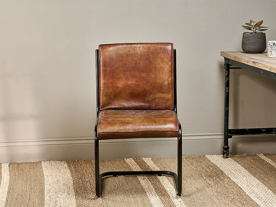 Narwana Leather Desk Chair - Aged Tan