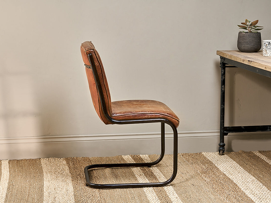 Narwana Leather Desk Chair - Aged Tan