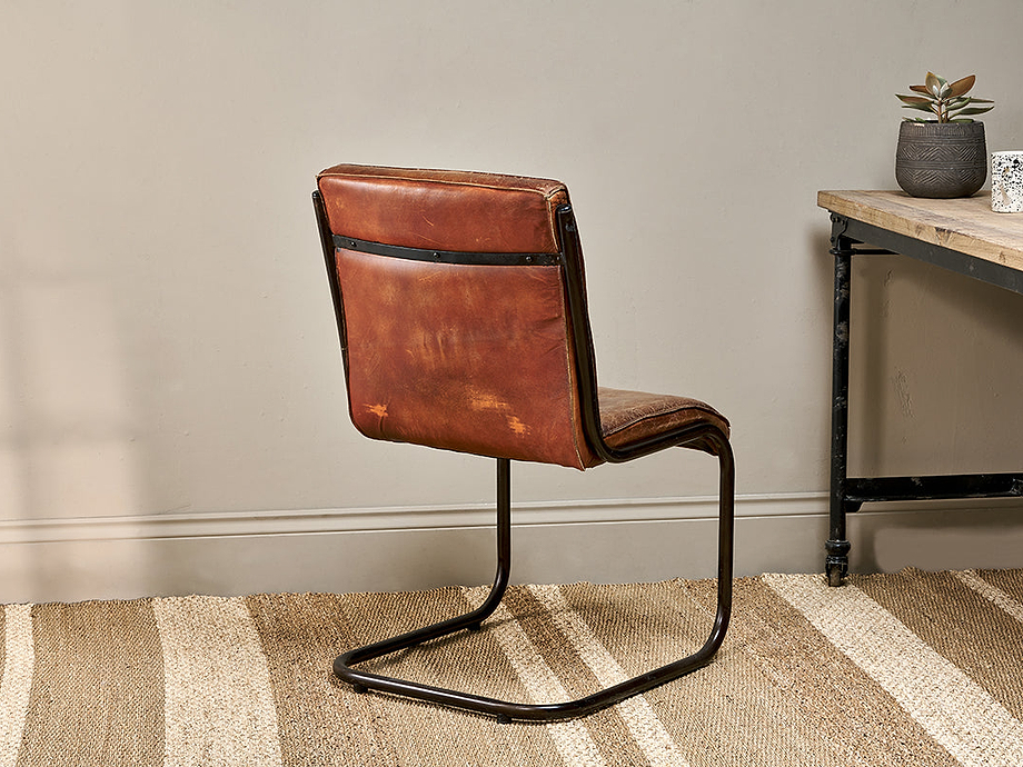 Narwana Leather Desk Chair - Aged Tan