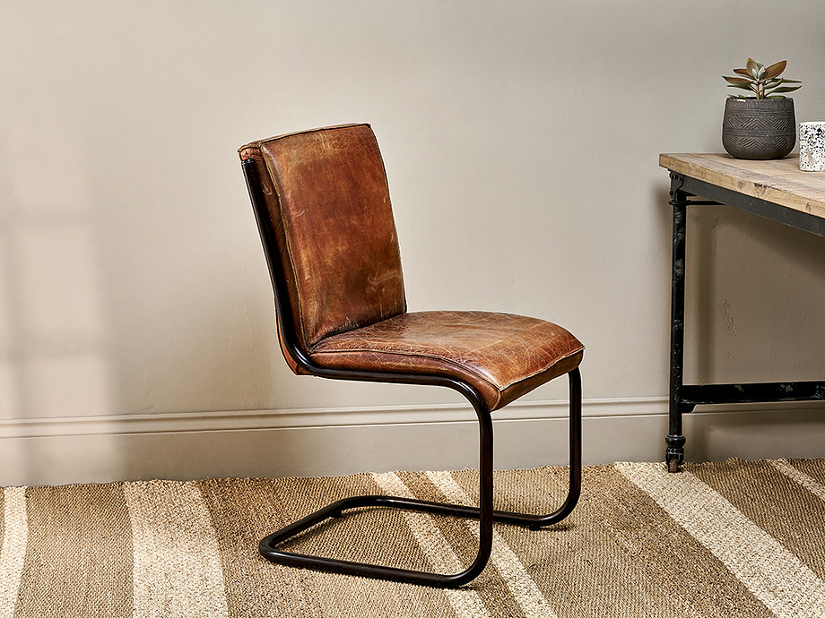 Narwana Leather Desk Chair - Aged Tan