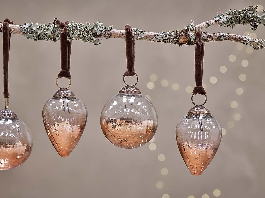 Nevasa Baubles - Clear & Antique Copper (Set of 4)