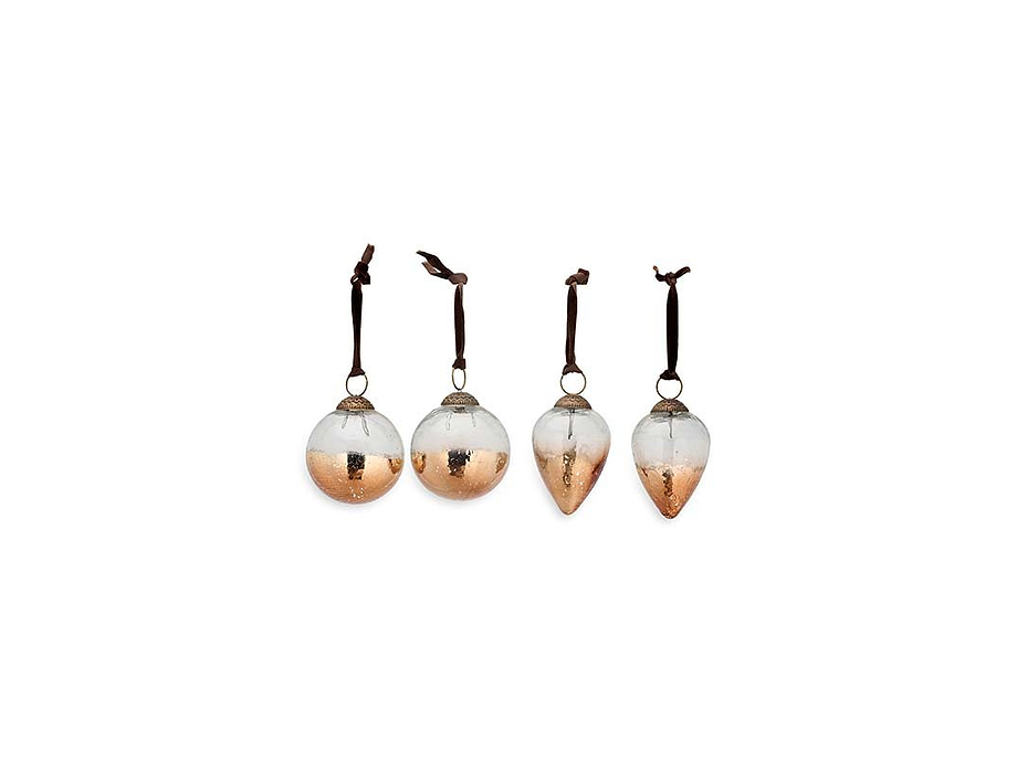 Nevasa Baubles - Clear & Antique Copper (Set of 4)