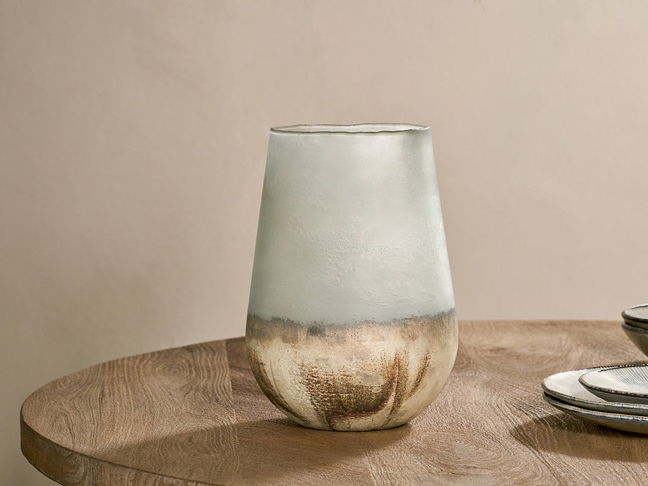 Ngolo Recycled Glass Vase - Aged Smoke