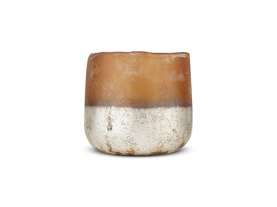 Ngolo Tealight Holder - Antiqued Amber