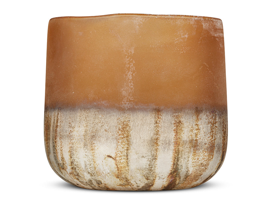 Ngolo Tealight Holder - Antiqued Amber