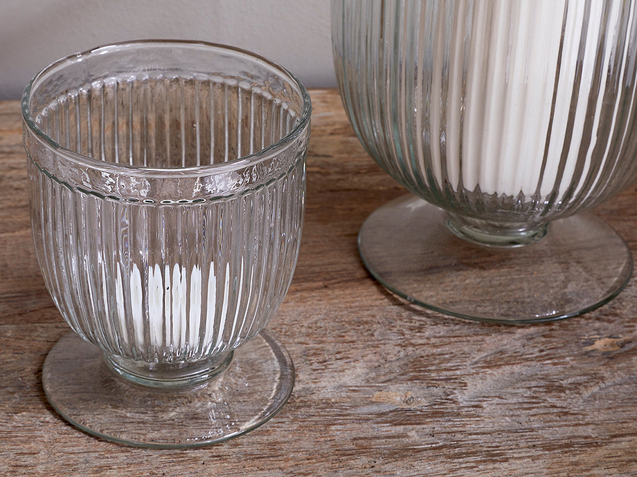 Nia Recycled Glass Candle Holder - Clear