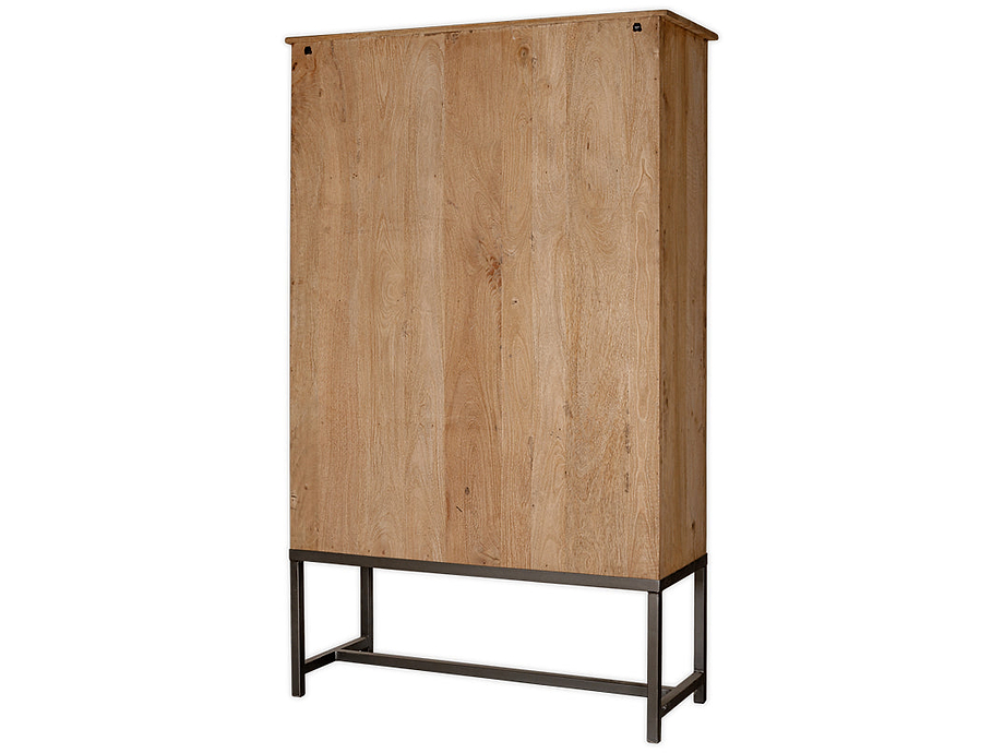 Nirvi Wood & Iron Cabinet - Black