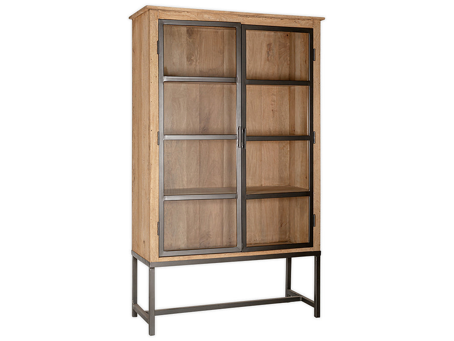 Nirvi Wood & Iron Cabinet - Black