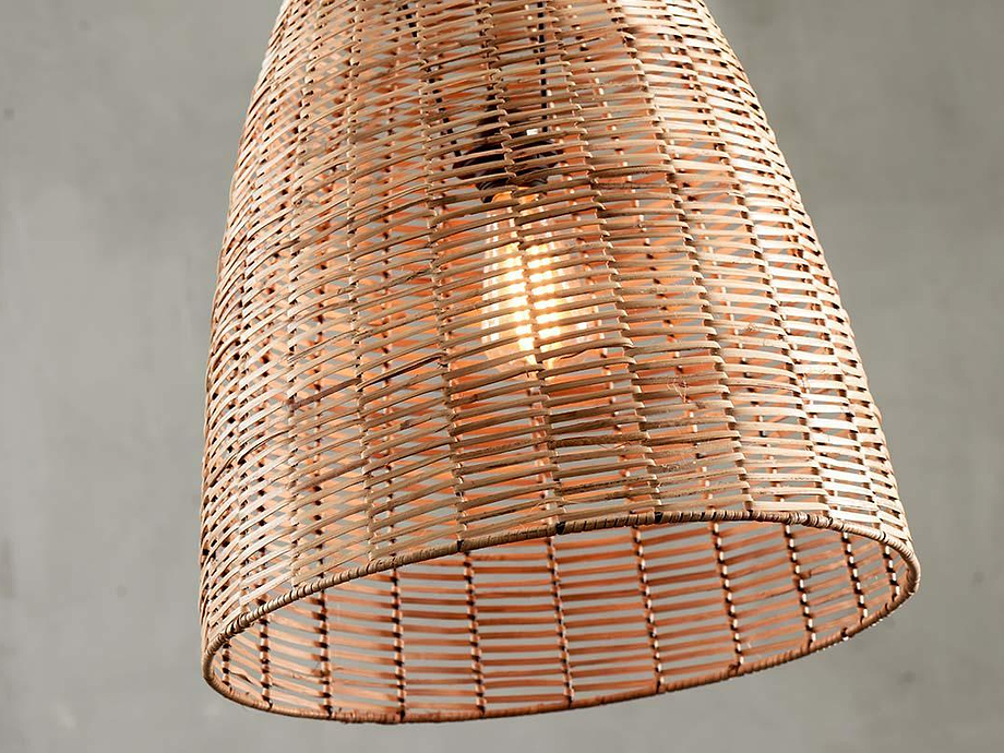 Noko Rattan Conical Pendant - Natural