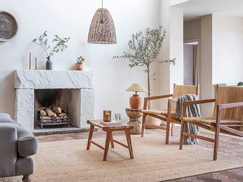 Noko Rattan Conical Pendant - Natural