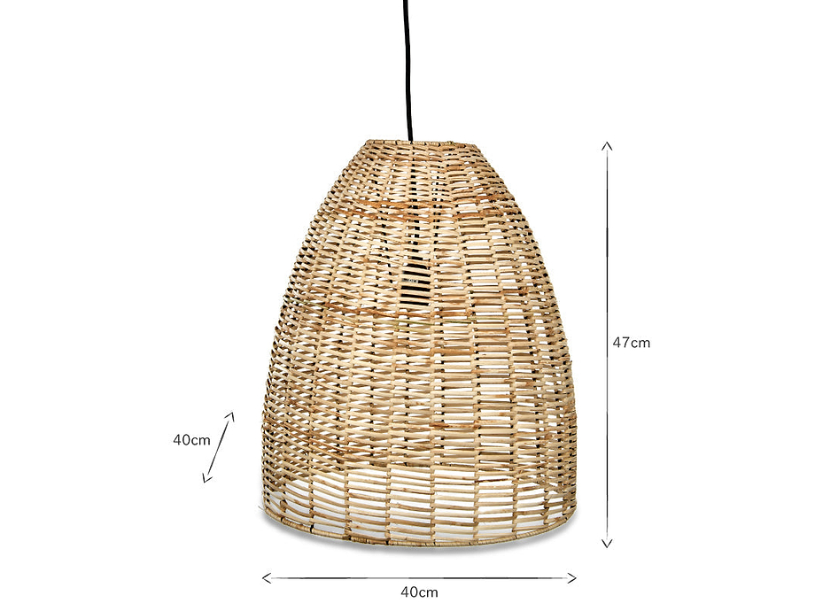 Noko Rattan Conical Pendant - Natural